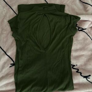 Olive Green Maxi Dress with Keyhole Back